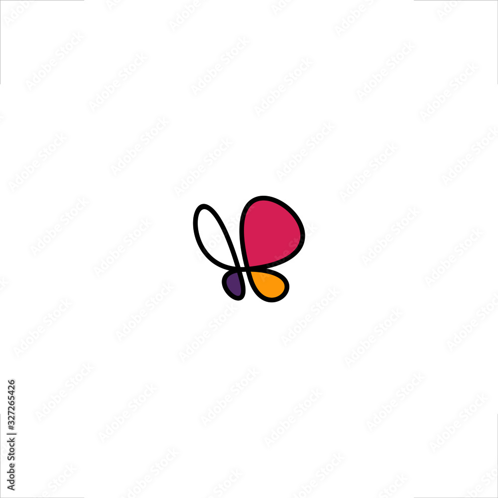 B logo initial butterfly design