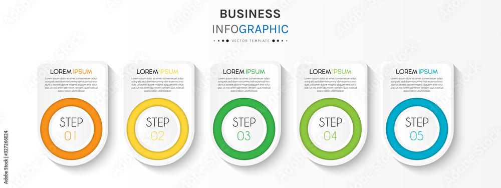 Business infographic element with options, steps, number vector template design