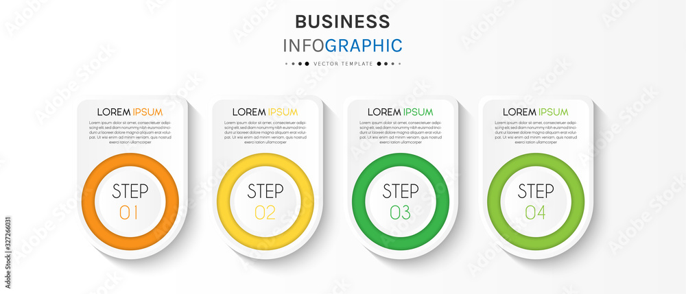 Business infographic element with options, steps, number vector template design