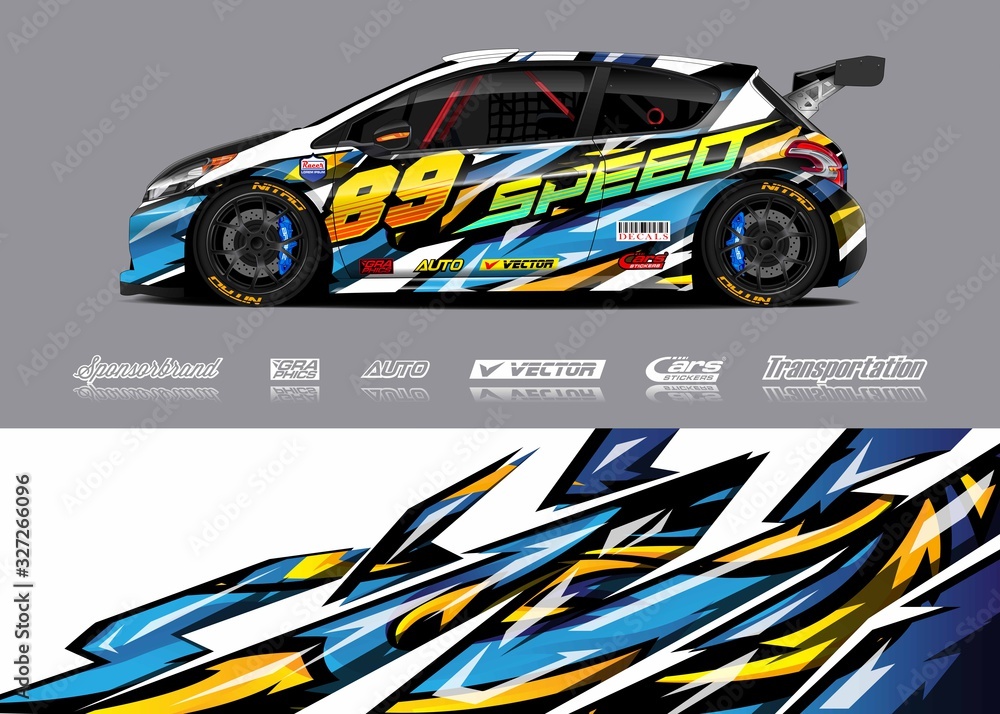 Sport car racing wrap design. vector design. Sport car racing wrap design. vector design.
