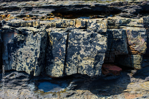 Picturesque surface of turbidites on the northern coast of Spain near the village of Armintza. Basque Country. Northern spain photo