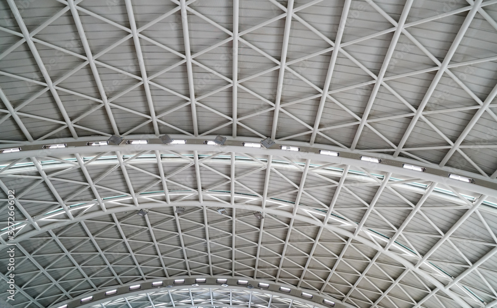  interior view of ceiling with bright light