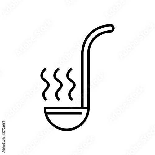 Ladle line icon, concept sign, outline vector illustration, linear symbol.