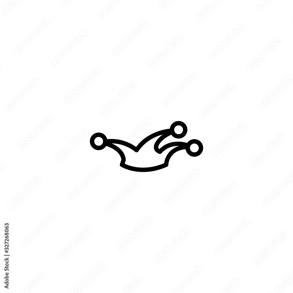 Icon hat Clown vector sketch icon isolated on white background good for Circus and Celebration