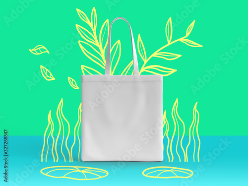 Tote Bag Mockup 3D Rendering  Realistic