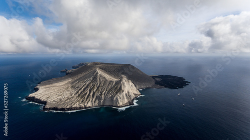Aerial view of san benedicto island and its volcano  archipelago of revillagigedo  mexican pacific.