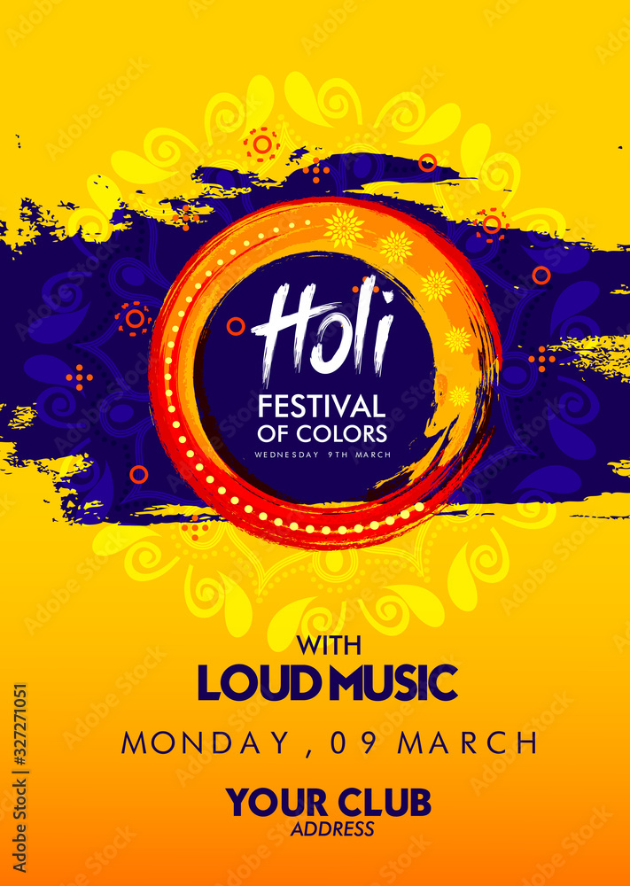 Φωτογραφία Happy Holi colorful posters Illustration of colorful background for Festival of
