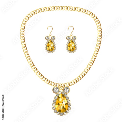 Gold luxury jewellery icon. Cartoon of gold luxury jewellery vector icon for web design isolated on white background