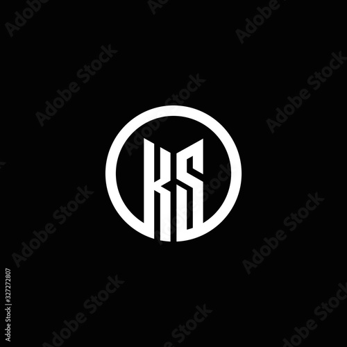 KS monogram logo isolated with a rotating circle