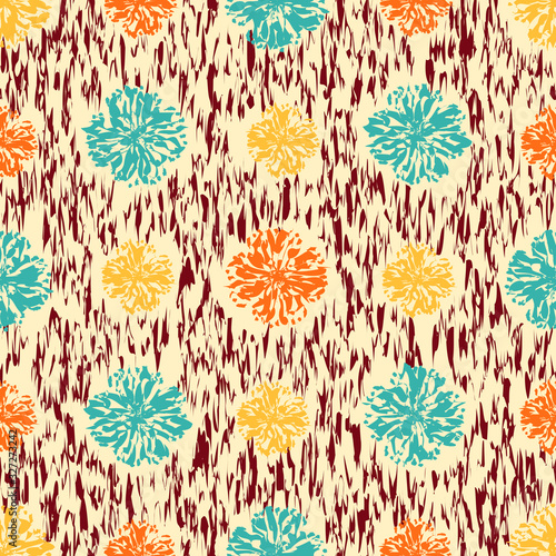 Seamless abstract pattern with the image of a flower ornament.