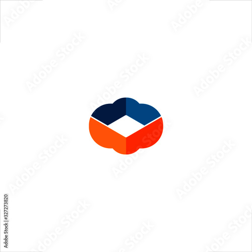 Cloud logo box design cube