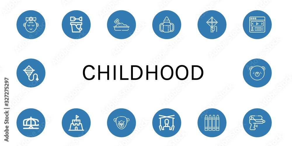childhood simple icons set childhood simple icons set