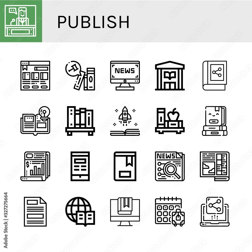 publish simple icons set publish simple icons set