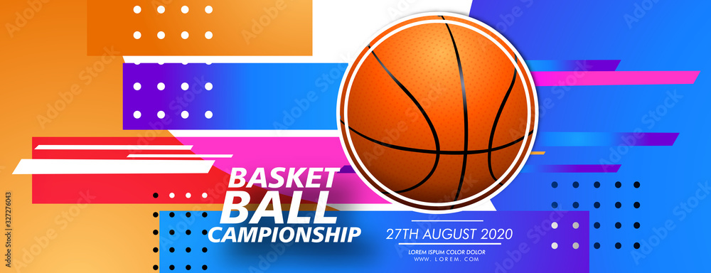 Fototapeta premium Basketball game banner, team competition design.Basketball tournament