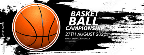 Fototapeta Basketball game banner, team competition design.Basketball tournament