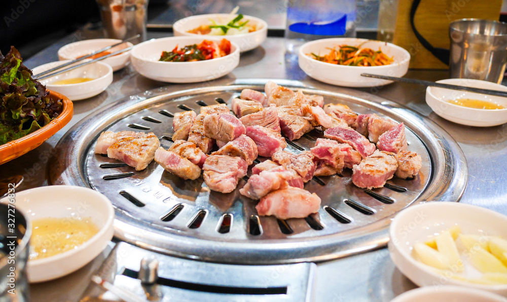 Pork grilled in Korea