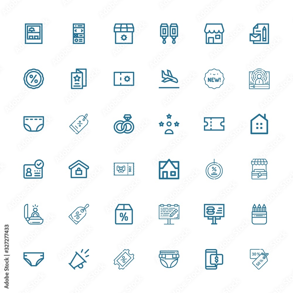 Editable 36 advertising icons for web and mobile