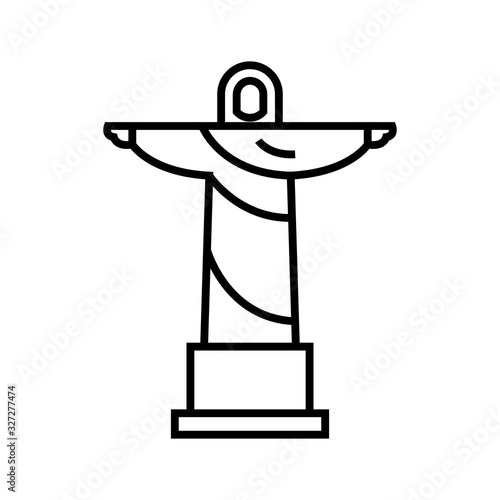 Jesus christ statue line icon, concept sign, outline vector illustration, linear symbol.