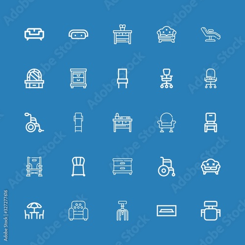 Editable 25 armchair icons for web and mobile