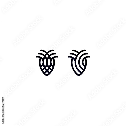 Heart logo throbbing design pulse