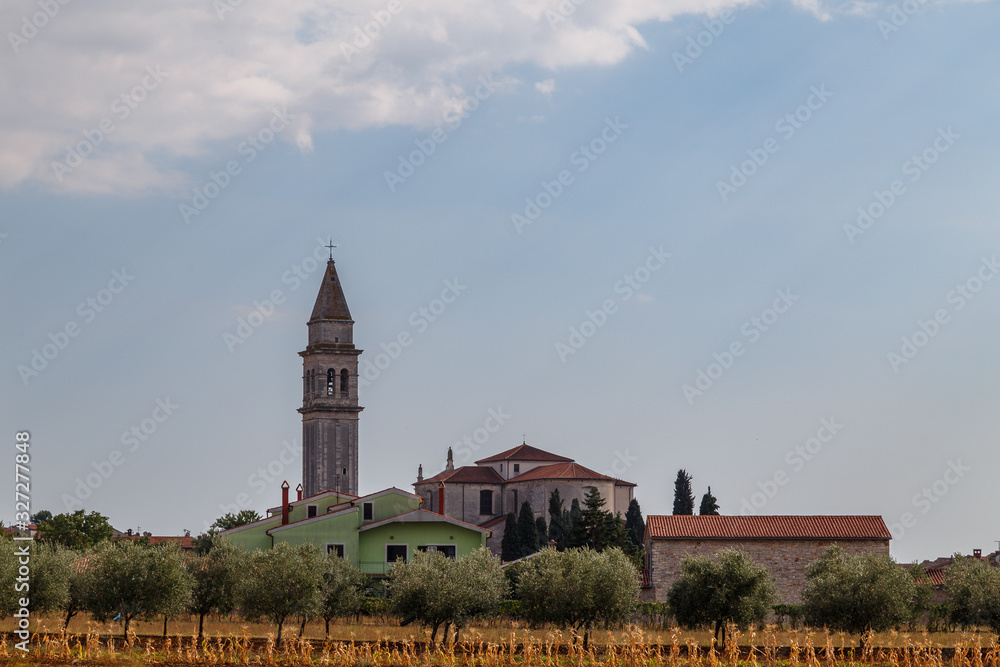 View to Vodnjan medieval village in Istria, Croatia
