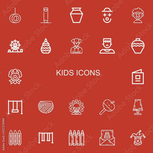 Editable 22 kids icons for web and mobile