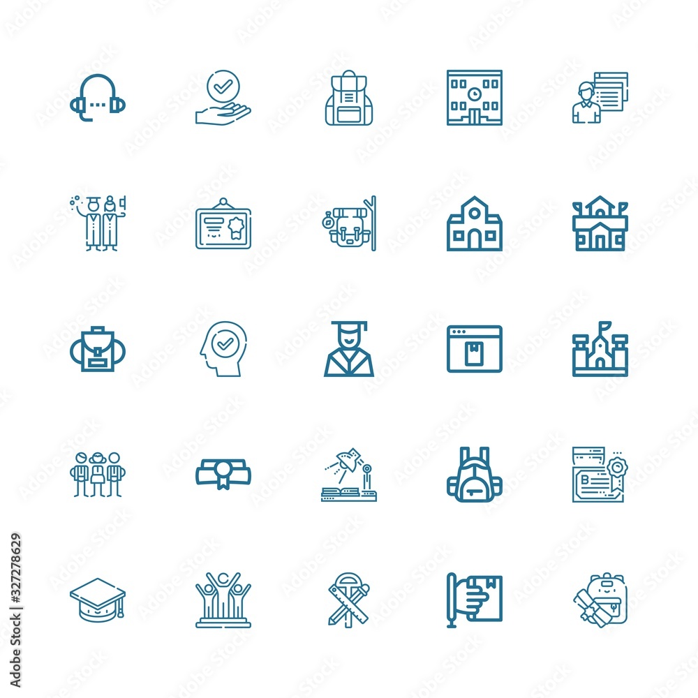 Fototapeta premium Editable 25 graduation icons for web and mobile