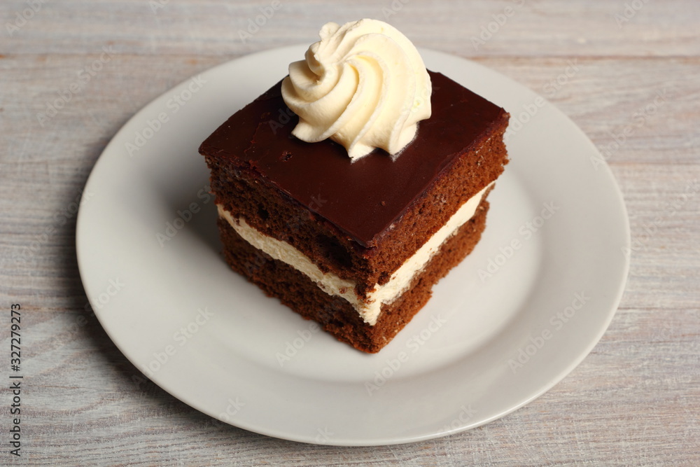 Cream Pie. Chocolate Sponge Cake filled with whipped cream. Cream Pie. Chocolate Sponge Cake filled with whipped cream.