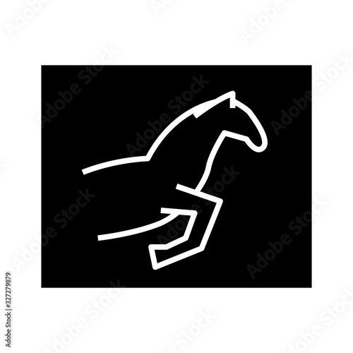 Equestrian sport black icon  concept illustration  vector flat symbol  glyph sign.