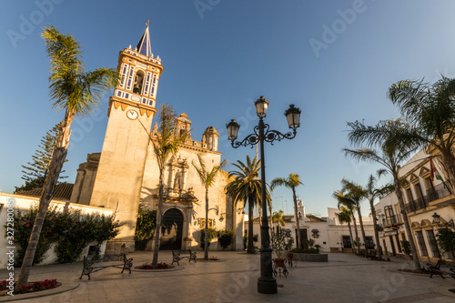 Chipiona, Spain. The Iglesia de Ntra Sra de la O (Church of Our Lady of O) in the Plaza Juan Carlos I square photo