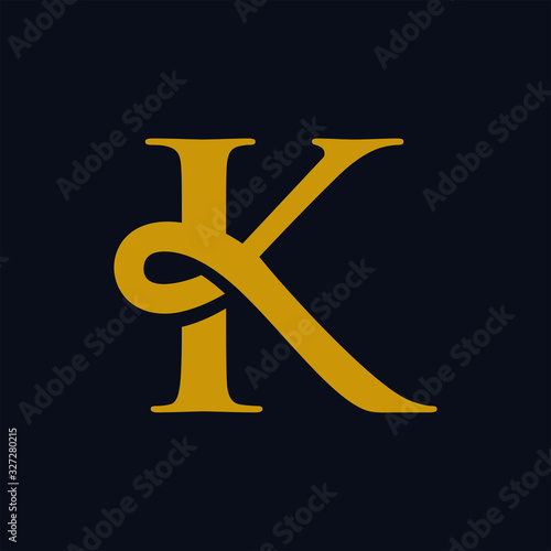 K letter logo icon elegant luxury geometric vector design logotype