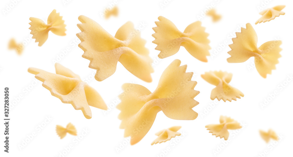 Italian pasta levitating on a white background Italian pasta levitating on a white background