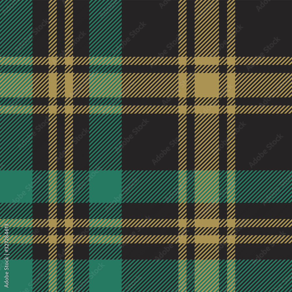 Green And Black Tartan Plaid Seamless Pattern Background Stock