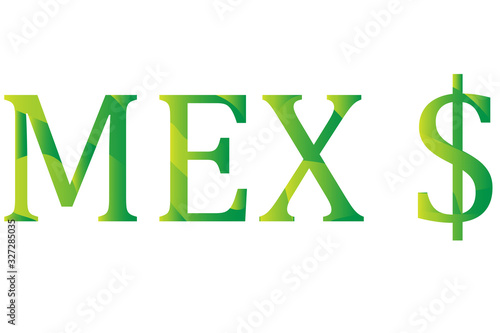Mexican Peso currency symbol icon vector illustration on a white background