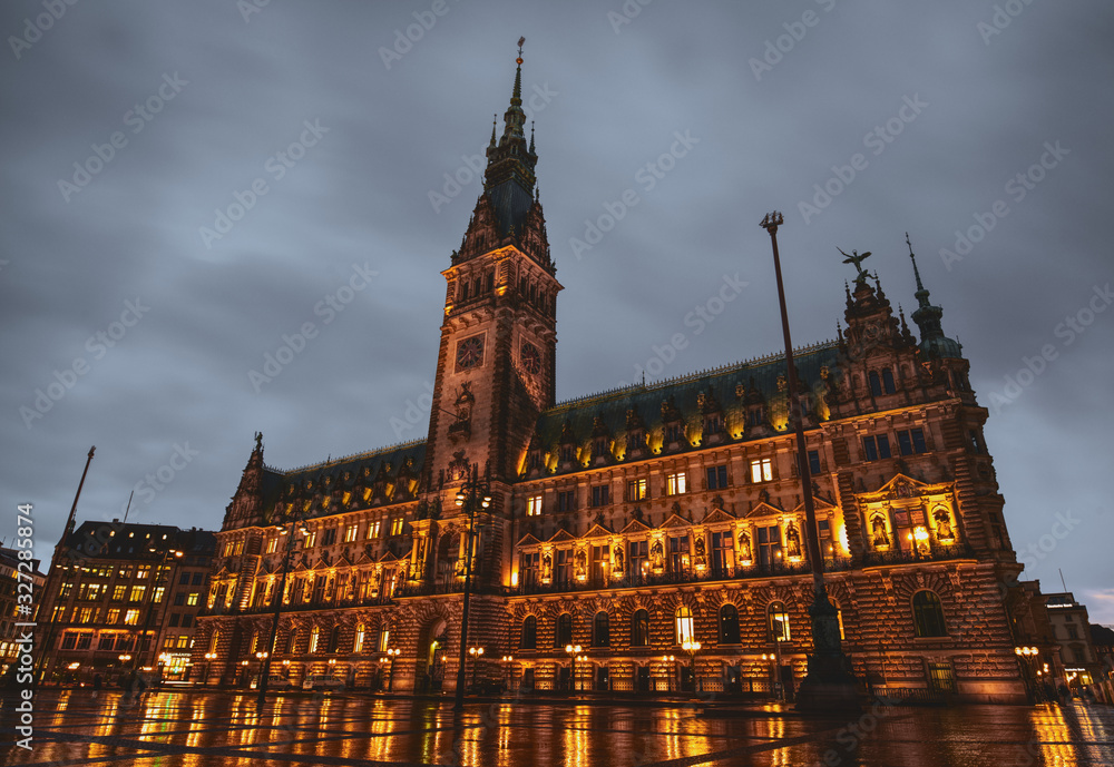 Hamburg Rathaus Nacht