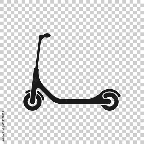 Electric scooter icon in flat style. Bike vector illustration on white isolated background. Transport business concept.