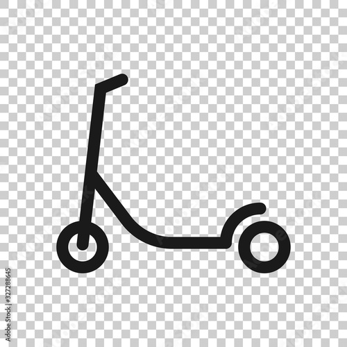 Electric scooter icon in flat style. Bike vector illustration on white isolated background. Transport business concept.