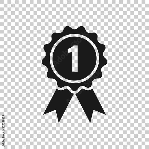 Winner icon in flat style. Rosette award vector illustration on white isolated background. Medal business concept.