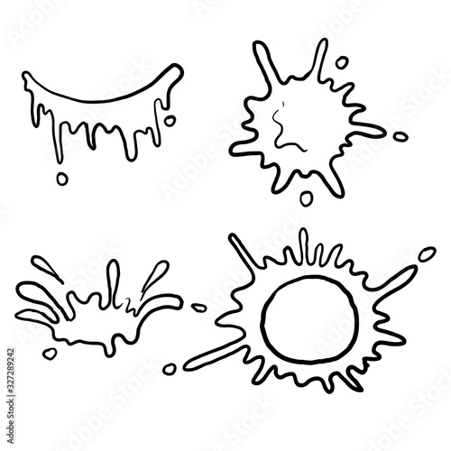 Paint drip, liquid melt drop vector icons. Vector milk circle melt drops, graffiti paint drip blobs,splash doodle