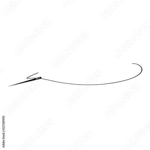 Embroidery needle and thread pictogram