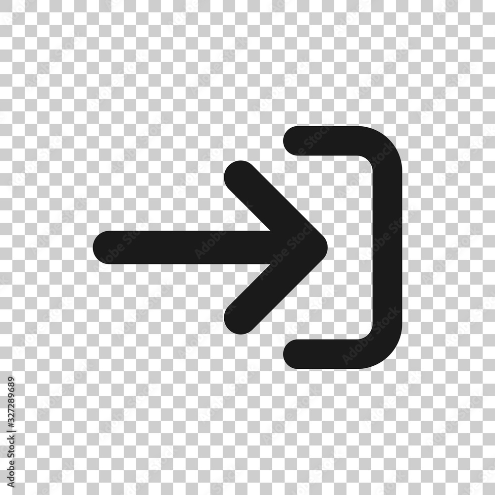 Login icon in flat style. Arrow access vector illustration on white isolated background. Door entry business concept. Login icon in flat style. Arrow access vector illustration on white isolated background. Door entry business concept.
