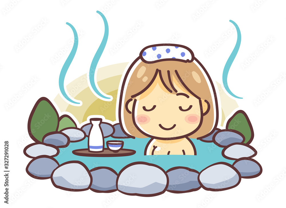 温泉に入る女性 のデフォルメイラスト 露天風呂 Stock ベクター Adobe Stock 温泉に入る女性 のデフォルメイラスト 露天風呂 Stock ベクター Adobe Stock
