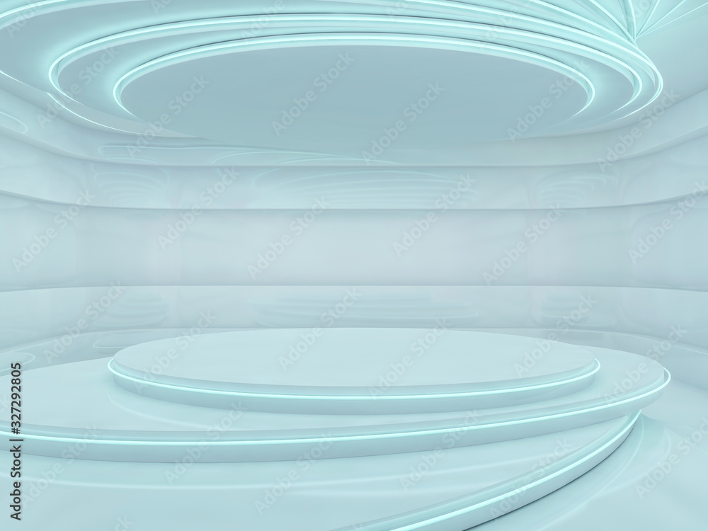 Abstract blue modern architecture background. 3D Abstract blue modern architecture background. 3D
