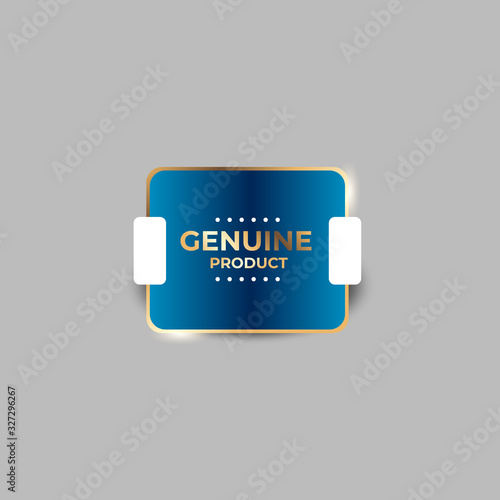 Blue and Gold badge illustration , luxury label , premium quality vector. EPS 10