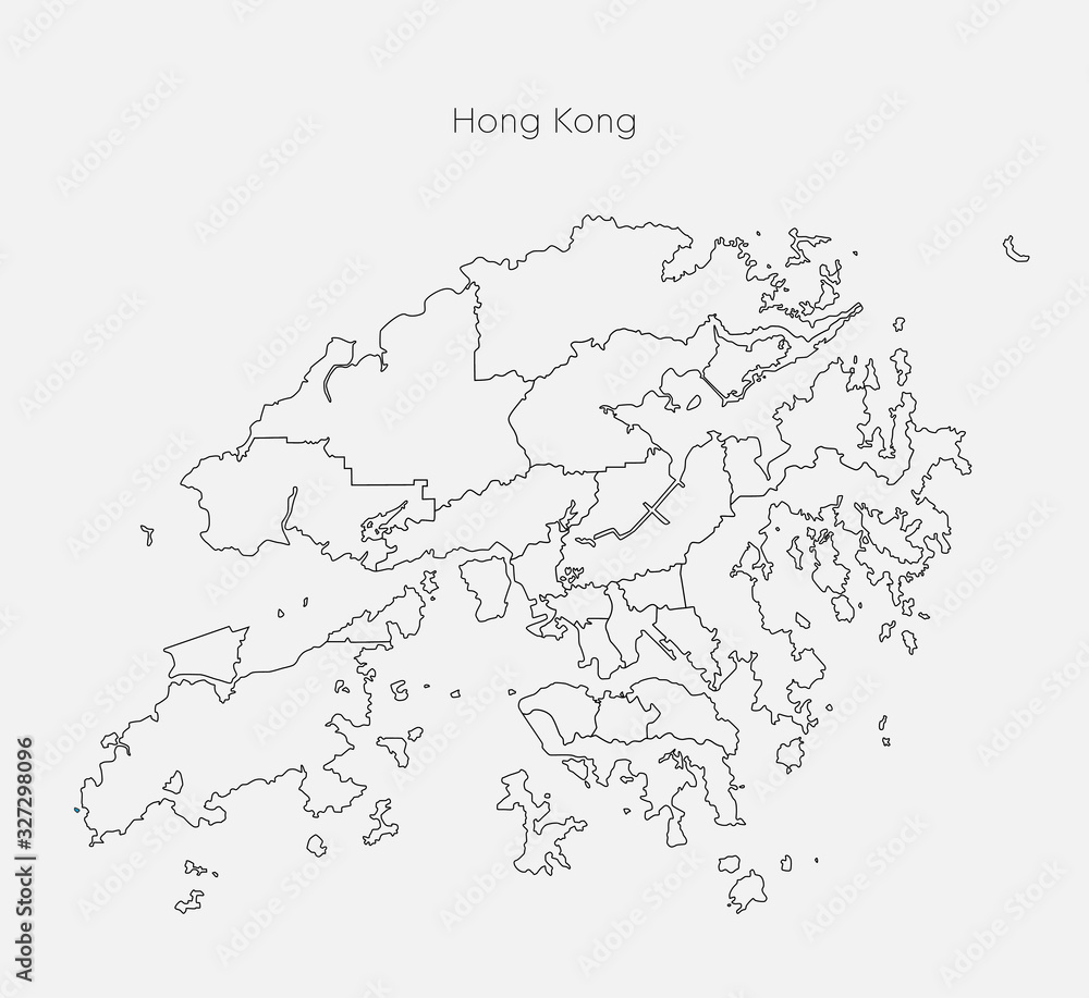 Vector map Hong Kong region China template