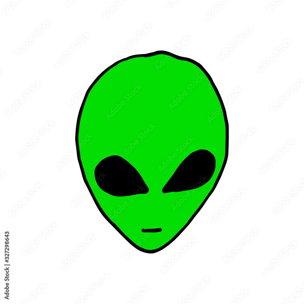 doodle cartoon vector hand drawn sketch illustration of alien head doodle cartoon vector hand drawn sketch illustration of alien head