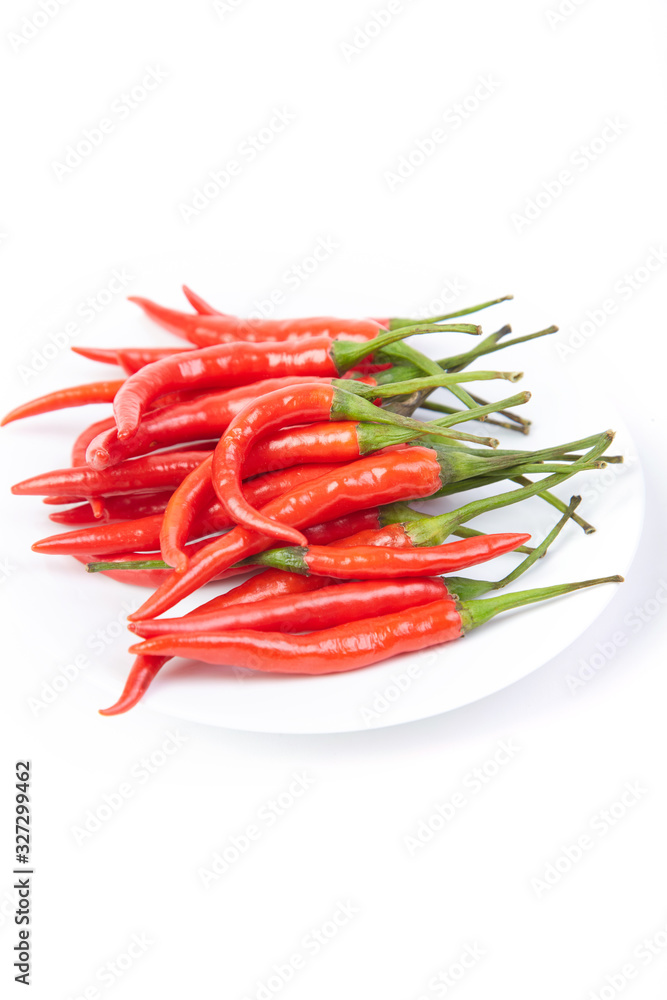 A pile of fresh red peppers