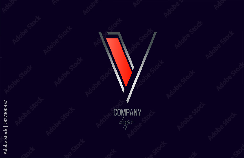 red grey V letter logo alphabet icon with line design for company and business red grey V letter logo alphabet icon with line design for company and business