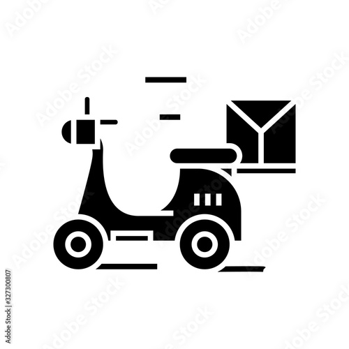Delivery black icon, concept illustration, vector flat symbol, glyph sign.