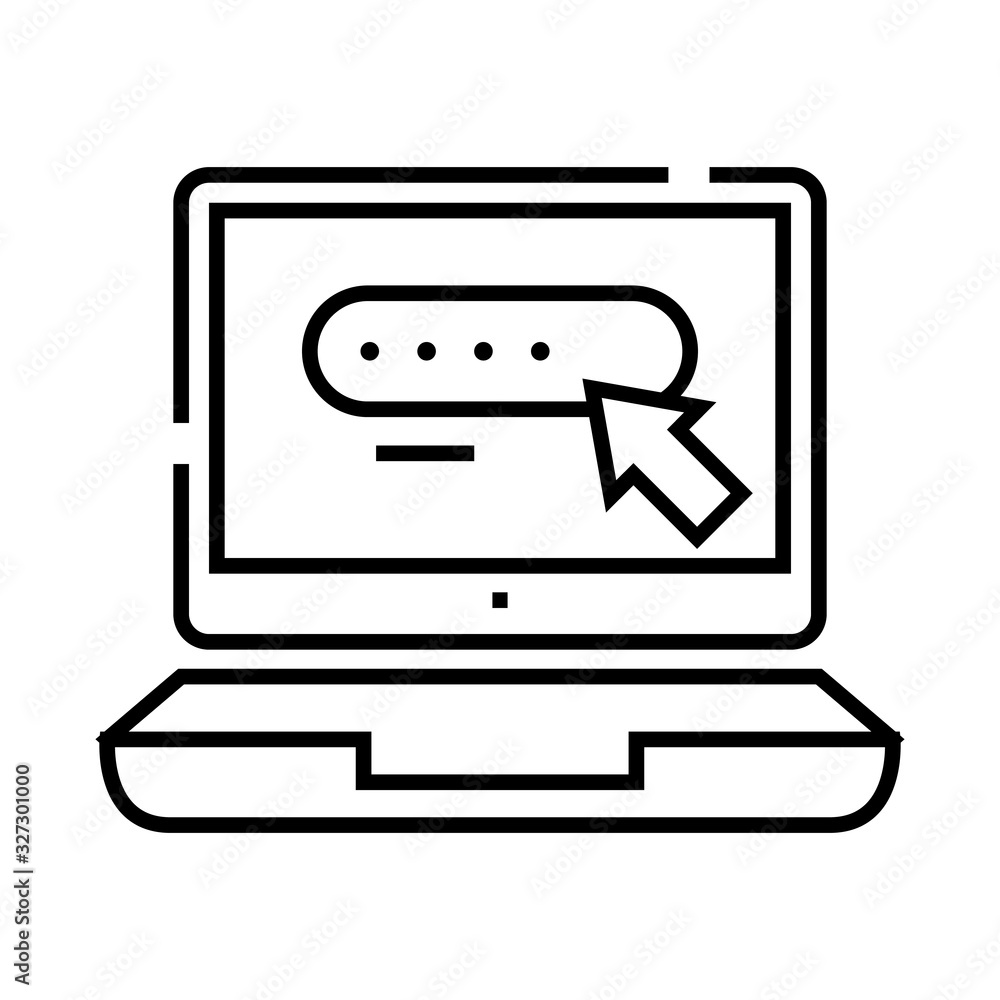 Online search line icon, concept sign, outline vector illustration, linear symbol.
